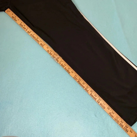 ADIDAS Tricot black silver elastic waistband 2 front pockets stretchy size XLT - Picture 9 of 11